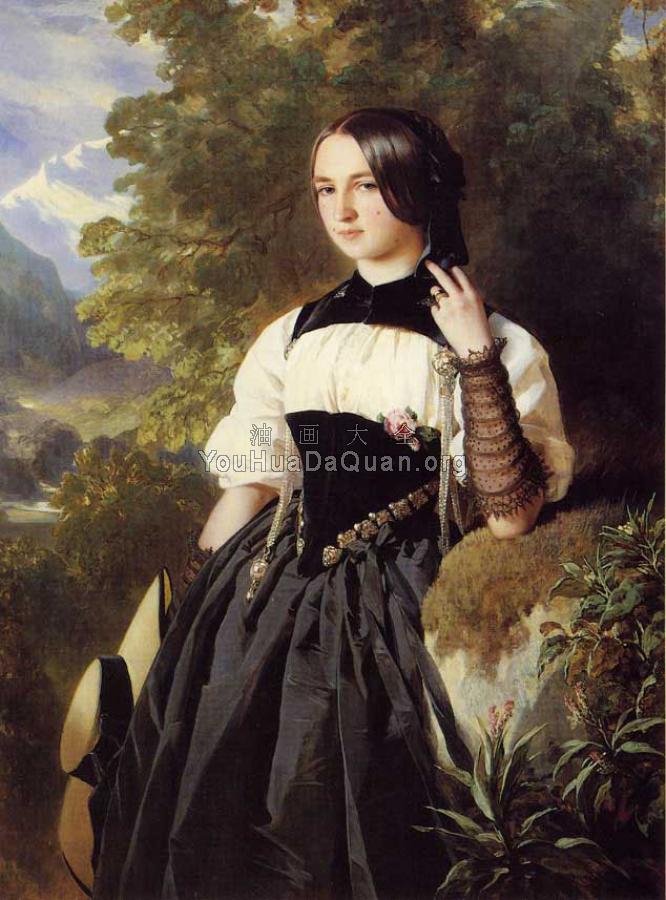 A Swiss Girl from Interlaken - 弗朗兹·夏维尔·温特哈特